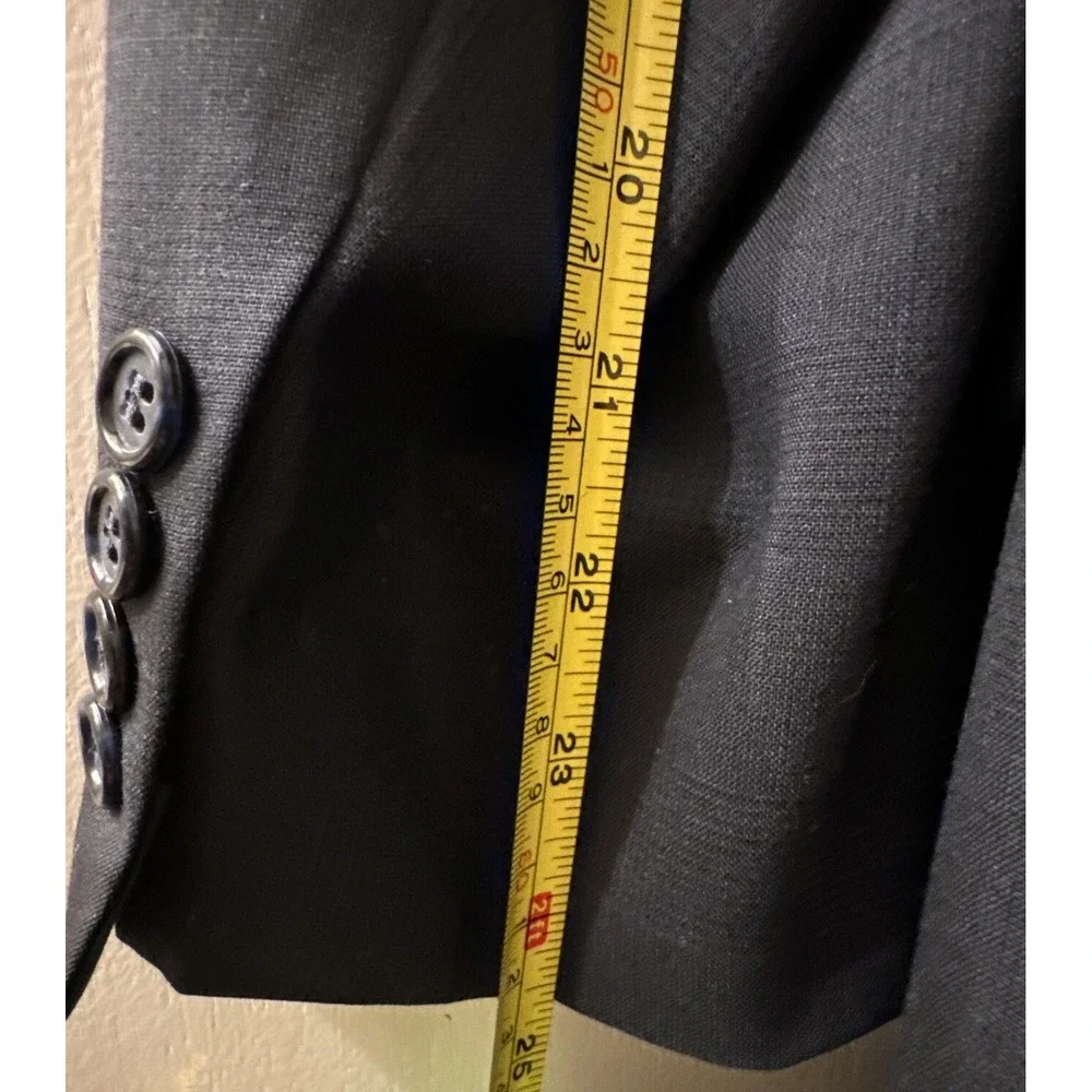 Vtg Bill Blass Wool Sports Coat Black Label  Kaufmann's Jacket Navy Men's 43 R